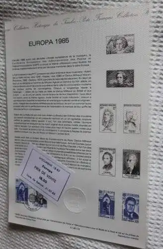 Frankreich; ETB, 1985; Ersttagsblatt: CEPT, EUROPA; ETB: 18-85
