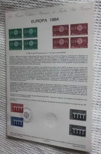 Frankreich; ETB, 1984; Ersttagsblatt: CEPT, EUROPA; ETB: 13-84