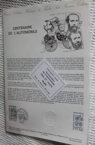 Frankreich; ETB, 1984; Ersttagsblatt: 100 Jahre Automobil; ETB: 35-84