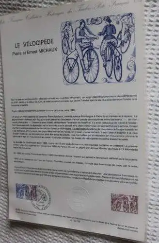 Frankreich; ETB, 1983; Ersttagsblatt: Le Velocirede; Pierre et Ernest Michaux; Fahrrad"; ETB: 32-83