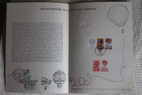 Frankreich; ETB, 1983; Ersttagsblatt:  Bicentenaire de l' Air et de l' Espace; ETB: 10-83