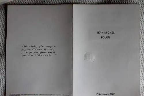 Frankreich; ETB, 1982; Ersttagsblatt:  PHILEXFRANCE 1982; Jean-Michel Folon; ETB: 07-82