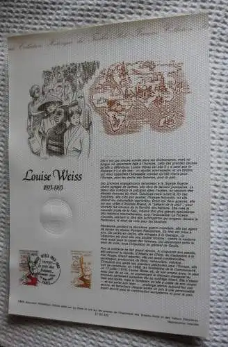 Frankreich; ETB, 1993, Ersttagsblatt: Louise Weiss