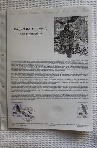 Frankreich; ETB, 1984, Ersttagsblatt: Faucon Pelerin; Falco P. Peregrinus; ETB-Nr. 33-84