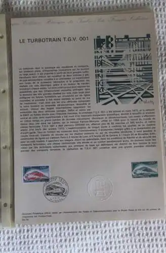 Frankreich; ETB, 1974, Ersttagsblatt: T.G.V. 001; ETB-Nr. 20-74