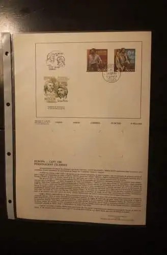 Portugal   CEPT EUROPA-UNION 1980; MiNr. 1488-89; Ankündigungsblatt