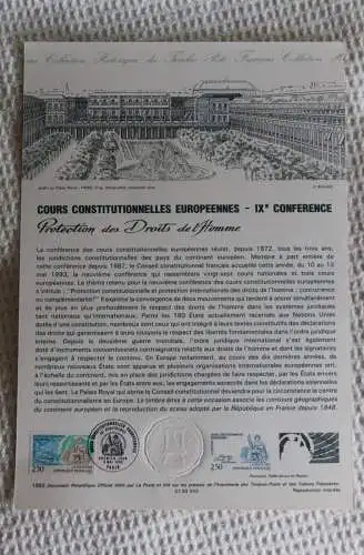 Frankreich; ETB, Ersttagsblatt: Konferenz der europäischen Verfassungsrichter 1993; MiNr. 2954