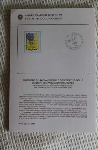 Ministerblatt Italien 3. Direktwahl zum Europäischen Parlament, 1989, MiNr.2083