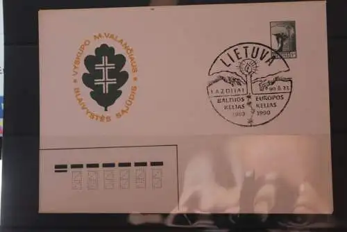 Lietuva, Ganzsache 1990, Ersttagssonderstempel