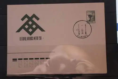 Lietuva, Ganzsache 1990, Ersttagsstempel