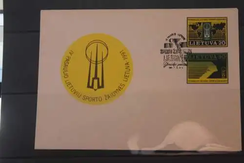 Lietuva 1991, Kompl. Satz Sporto, Ersttagsstempel