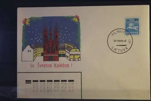 Lietuva 1990, Ganzsache, Ersttagsstempel