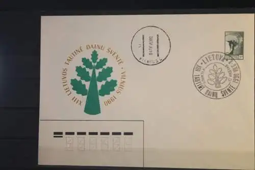 Lietuva 1990, Ganzsache, Ersttagsstempel