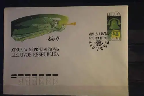 Lietuva 1991, Ganzsache, Ersttagsstempel