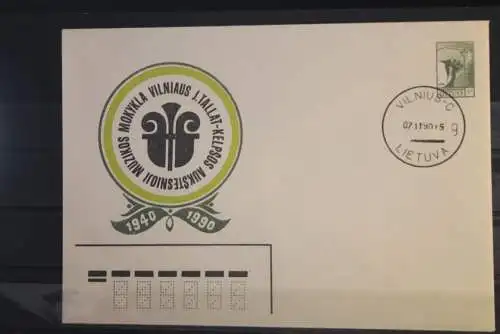 Lietuva 1990, Ganzsache,  Ersttagsstempel