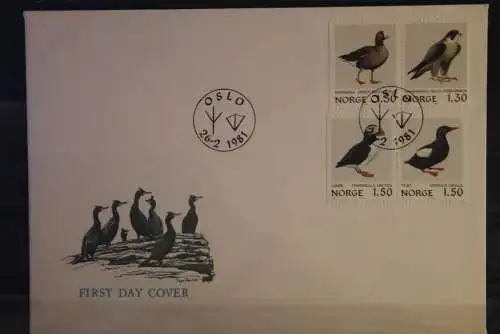 Norwegen 1981, Vögel, FDC