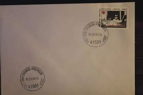 Kroatien 1993, Zwangszuschlagmarken;  Rotes Kreuz, MiNr. Z 27, FDC