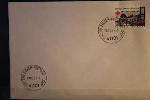 Kroatien 1993, Zwangszuschlagmarken;  Rotes Kreuz, MiNr. Z 26, FDC