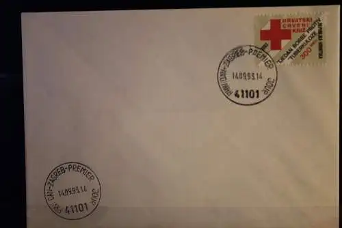 Kroatien 1993, Zwangszuschlagmarken;  Rotes Kreuz, MiNr. Z 30, FDC