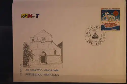 Kroatien 1993, 550 Jahre Pag;  MiNr. 237, FDC