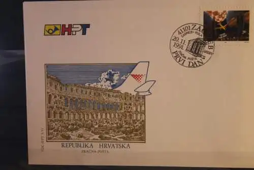 Kroatien 1991, Flugpost;  MiNr. 181; FDC