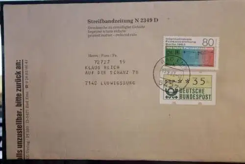 Deutsche Bundespost; Streifbandzeitung DBZ 1983, ATM 35 Pfennig