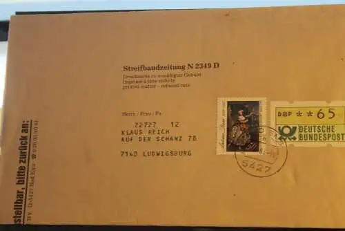 Deutsche Bundespost; Streifbandzeitung DBZ, ATM 65 Pfennig