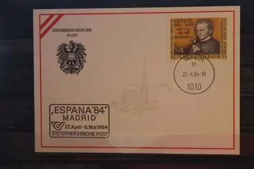 Österreichische POST, Ausstellungskarte "ESPANA '84", Madrid; Gregor Mendel