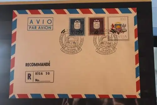 Latvija 1991; Set von 4 FDC Wappen