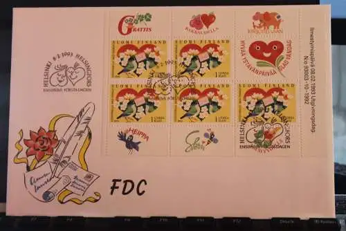 Eesti 1994, Grußmarken; MiNr. 199, FDC 2/1993 + Finnland MiNr. HBl 33