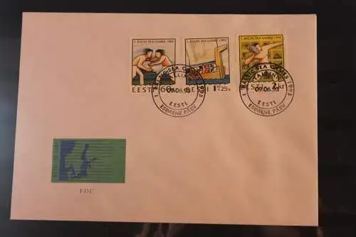 Eesti 1993, Erste Baltische Spiele; MiNr. 207-09, FDC 1993/7