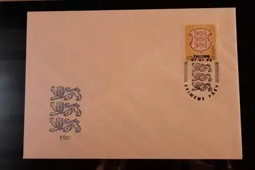 Eesti 1993, Freimarken Wappen 07.07.93; 5 K, FDC; FDC 1993/8