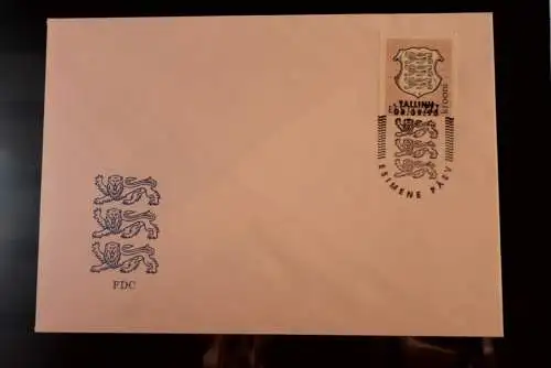 Eesti 1993, Freimarken Wappen 09.93; 20 K, FDC; FDC 1993/10