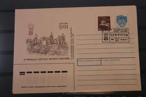 Lietuva; Sporto, 1991, auf FDC-Ganzsache