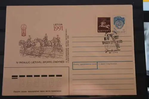 Lietuva; Sporto, 1991, auf FDC-Ganzsache