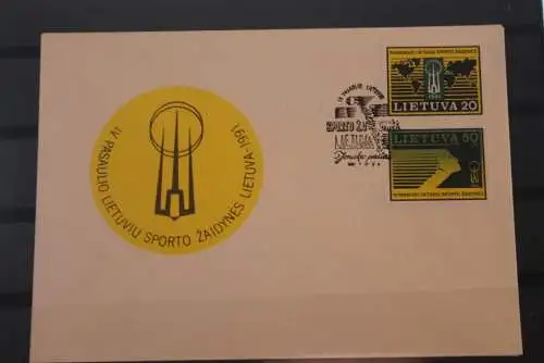 Lietuva; Sporto, 1991, MiNr. 482-83 auf FDC