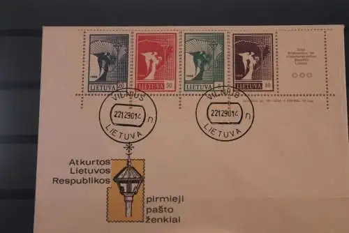 Lietuva; Friedensengel, ungezähnt, 1990, MiNr. 457-60 auf FDC