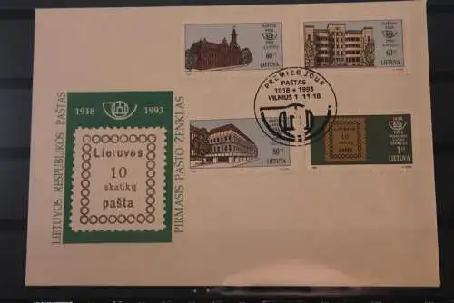 Lietuva; 75 Jahre Litauen, 1993, MiNr. 540-43 auf FDC