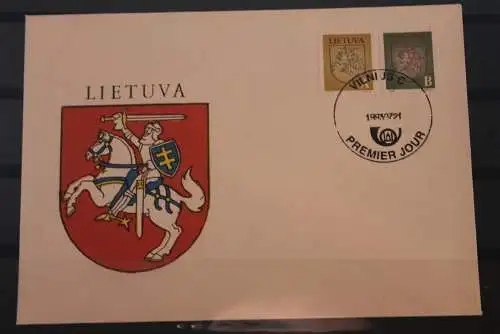 Lietuva; Freimarken Wappen, 1993, MiNr. 531-32 auf FDC