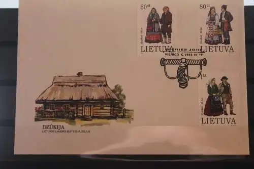 Lietuva; Trachten, 1993, MiNr. 537-39 auf FDC