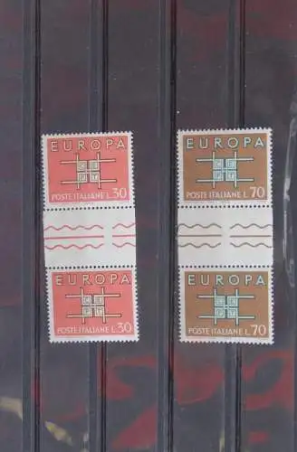 Italien, CEPT, EUROPA-UNION 1963 Zwischenstegpaar, postfrisch; MiNr. 1149 ZW-50 ZW