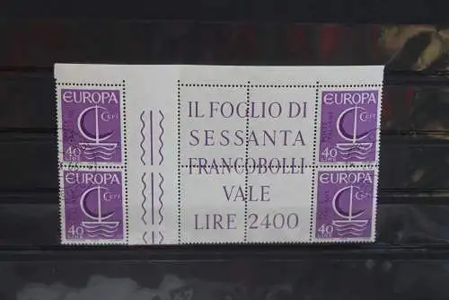 Italien, CEPT, EUROPA-UNION 1966 Zwischenstegpaar, gestempelt; MiNr. 1215 ZW-16 ZW