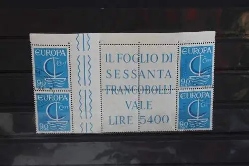 Italien, CEPT, EUROPA-UNION 1966 Zwischenstegpaar, gestempelt; MiNr. 1215 ZW-16 ZW