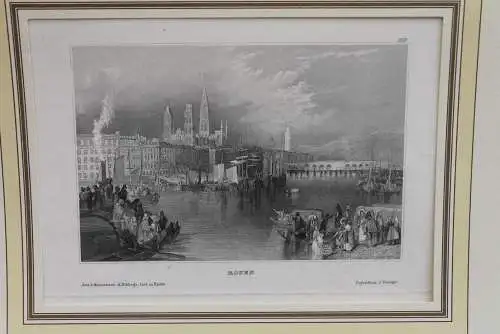 Stahlstich des BI Hildburghausen: Rouen, ca. 1837