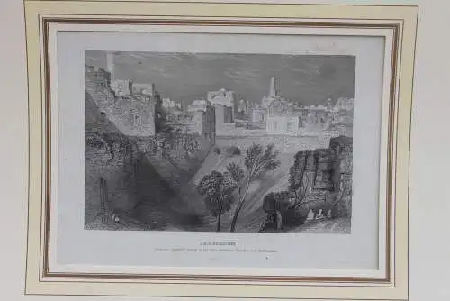 Stahlstich des BI Hildburghausen: Jerusalem,Teiche von Bethesda, ca. 1837