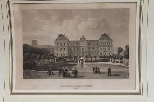 Stahlstich des BI Hildburghausen: Paris, Palais du Luxembourg, ca. 1837