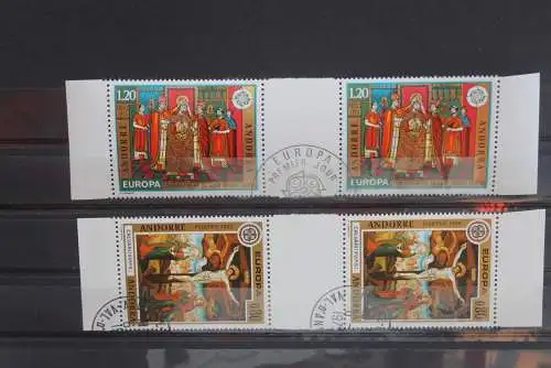 Andorra, fr., CEPT EUROPA UNION 1975, Zwischenstegpaar, gestempelt, MiNr. 264 ZW-265 ZS