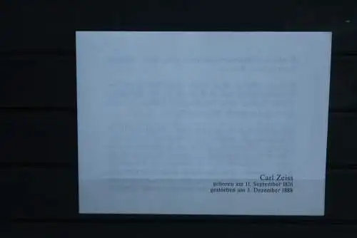 Folder; Information zur Münze "Carl Zeiss" Münzen-Beschreibung