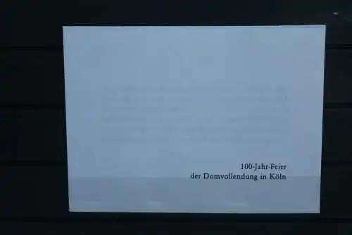 Folder; Information zur Münze "100 Jahre Domvollendung in Köln"; Münzen-Beschreibung