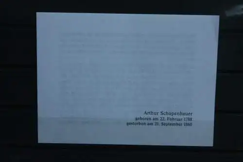 Folder; Information zur Münze "Arthur Schopenhauer"; Münzen-Beschreibung